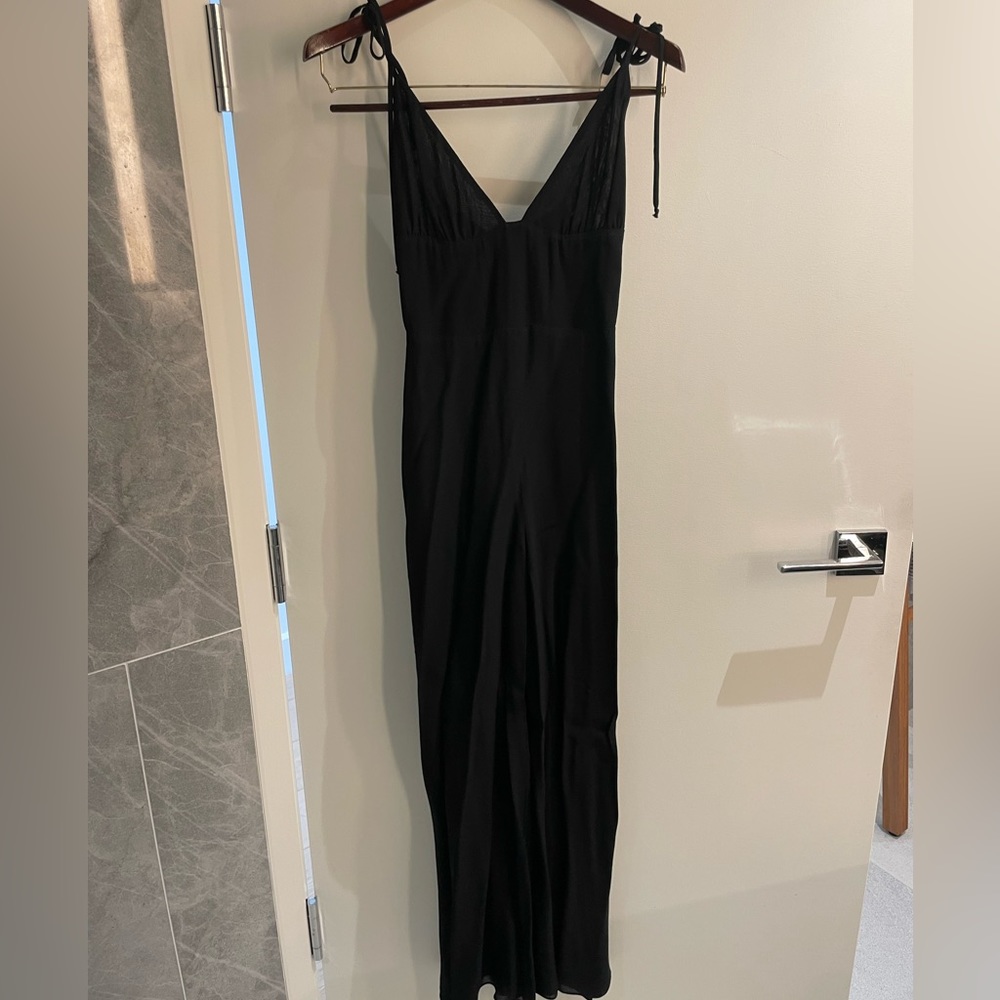 Reformation Black Jumpsuit with tie straps